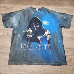 Vintage Star Wars Episode 1 Jedi Vs Sith Tie Dye T-Shirt Size XL Movie Promo 90s